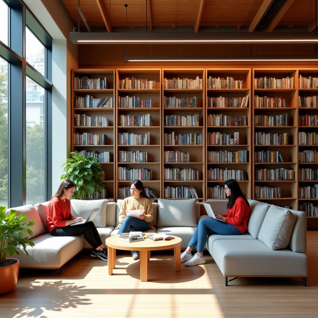 Biblioteca y espacio de coworking