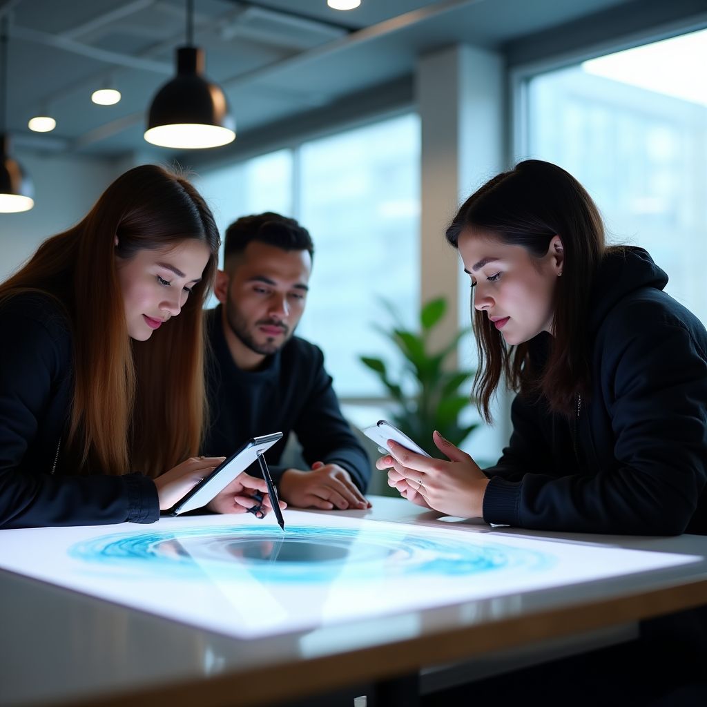 Estudiantes trabajando en proyectos de innovación
